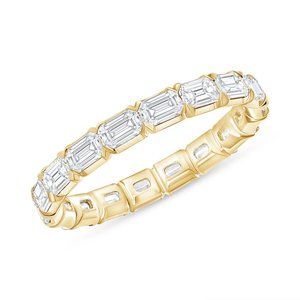 V Prong 14K (or 18k upon request) Gold Emerald Cut Diamond Ring